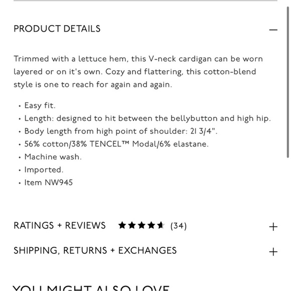 Madewell Lettuce-Hem V-Neck Cardigan - Picture 3 of 7